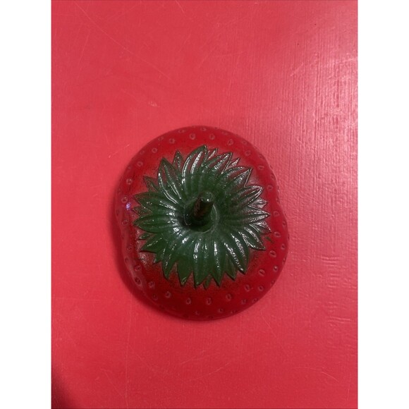 Vintage 1950s Hazel Atlas Red Strawberry Jam Jelly Jar w/Lid Unmarked Tableware - Picture 8 of 12